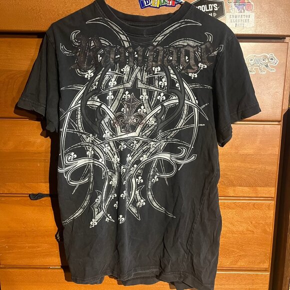 Y2K Gothic Urban Heritage Black Graphic Tee - Picture 1 of 3